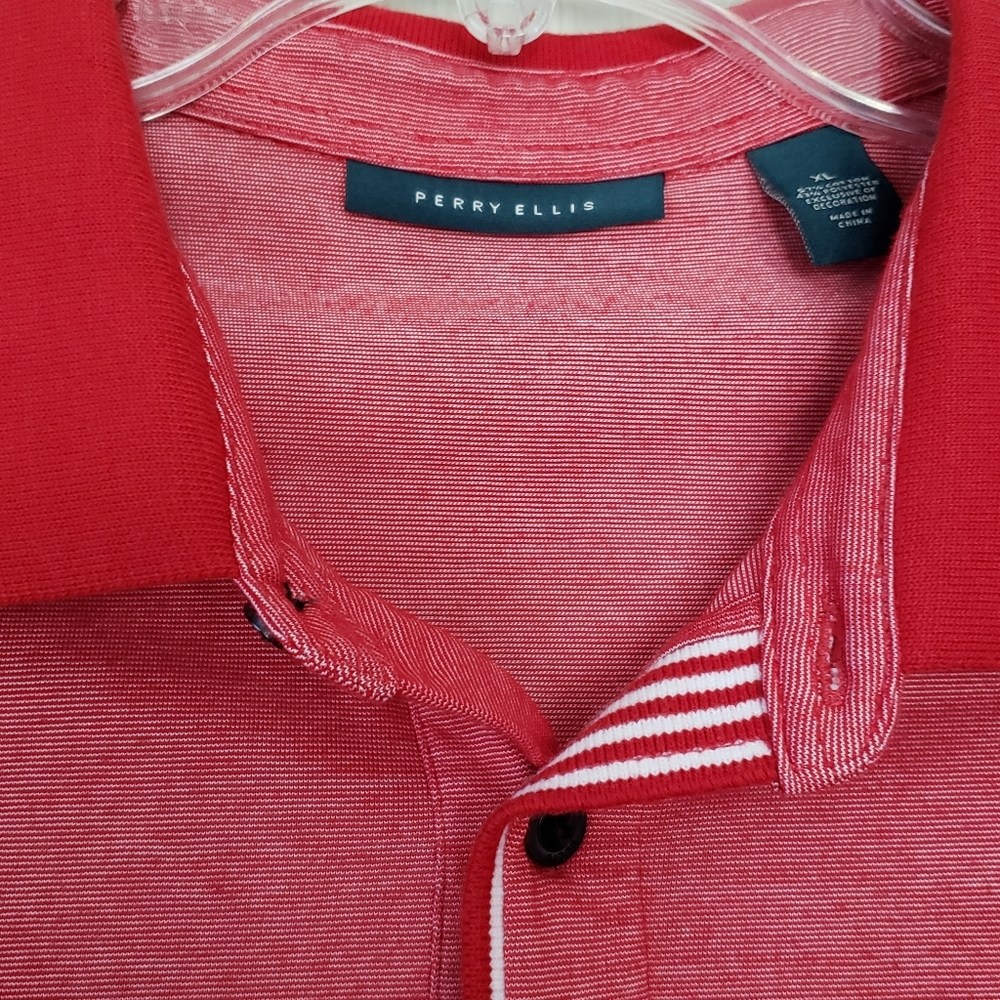 Perry Ellis Men's Red Polo Shirt, Sz XL - Picture 3 of 8